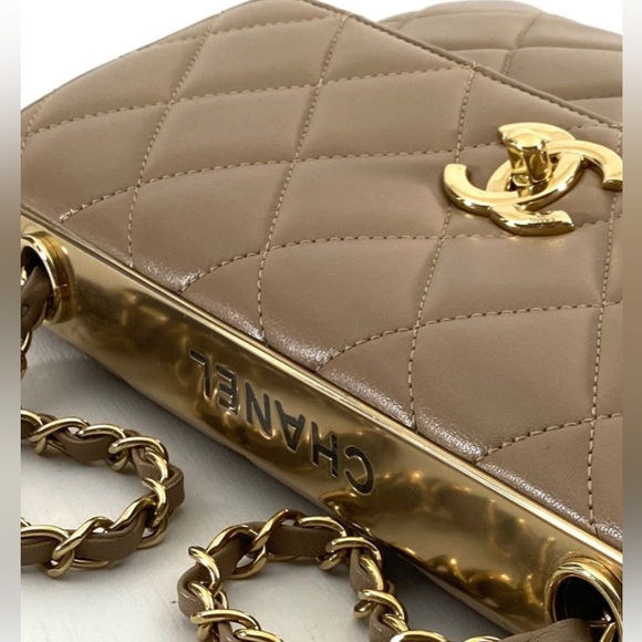 Chanel Lambskin Quilted Medium Trendy CC Flap Dark Beige with Gold Hardware - Picture 3 of 3